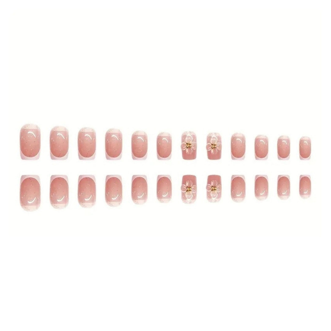 Dekorativer Langer Press-On Nagelset Karnz