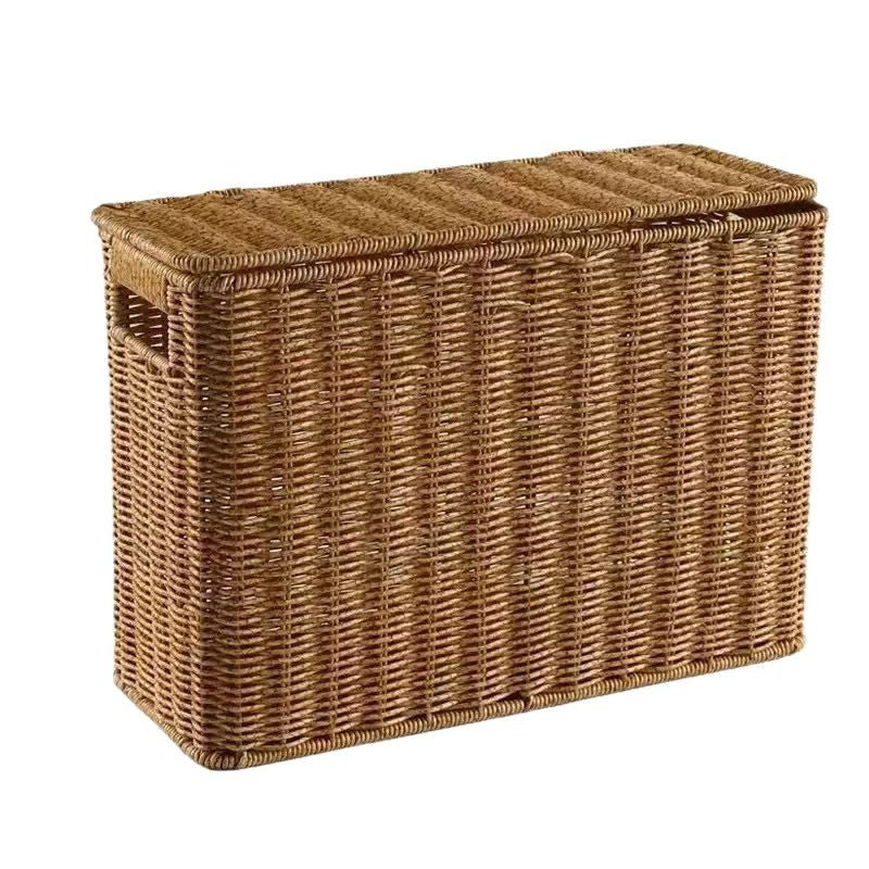 Damen Multifunktionaler Rattankorb mit Deckel Karnz