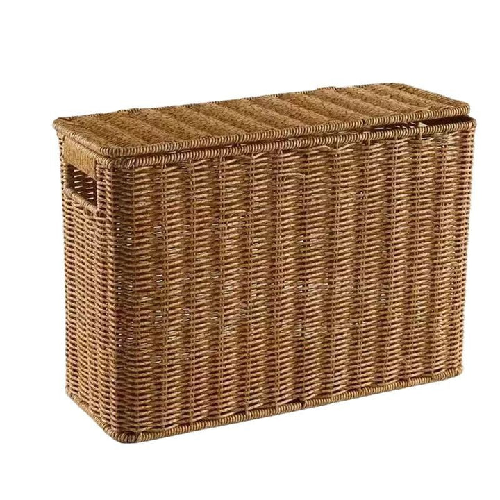 Damen Multifunktionaler Rattankorb mit Deckel Karnz