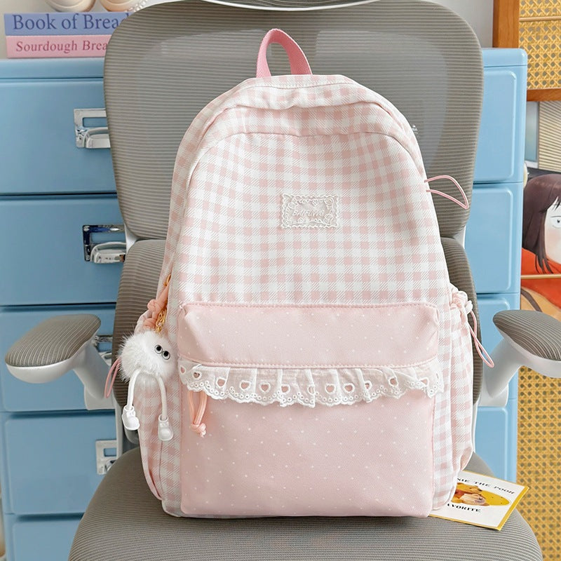 Niedlicher karierten Muster Rucksack Karnz