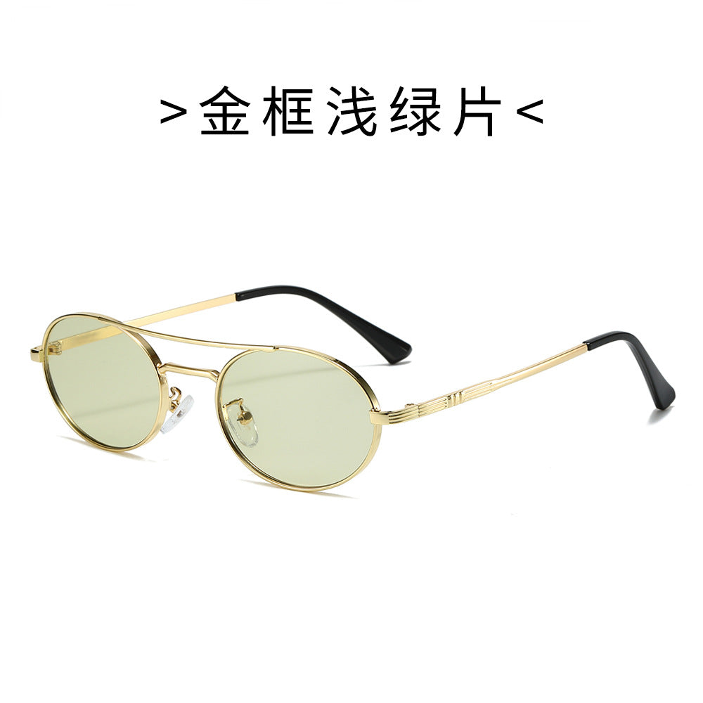 Damen Modische Oval-Sonnenbrille im minimalistischem Design Karnz