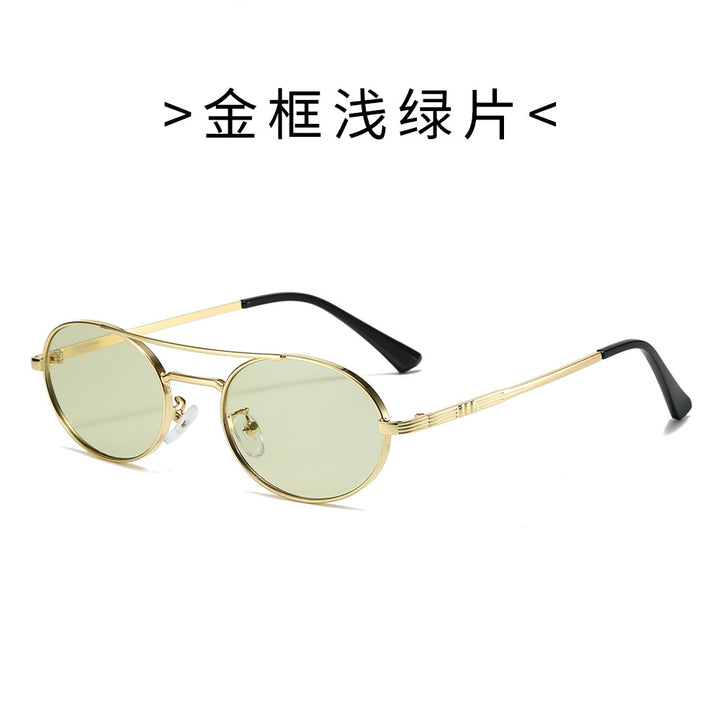 Damen Modische Oval-Sonnenbrille im minimalistischem Design Karnz