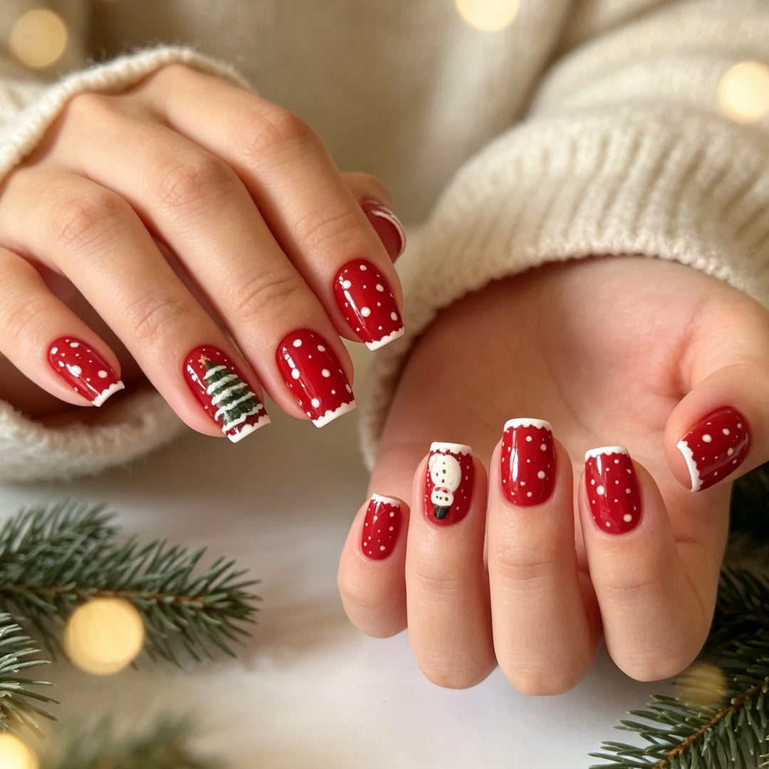 Festliche Weihnachts-Themen Acryl-Nagelkunst Karnz