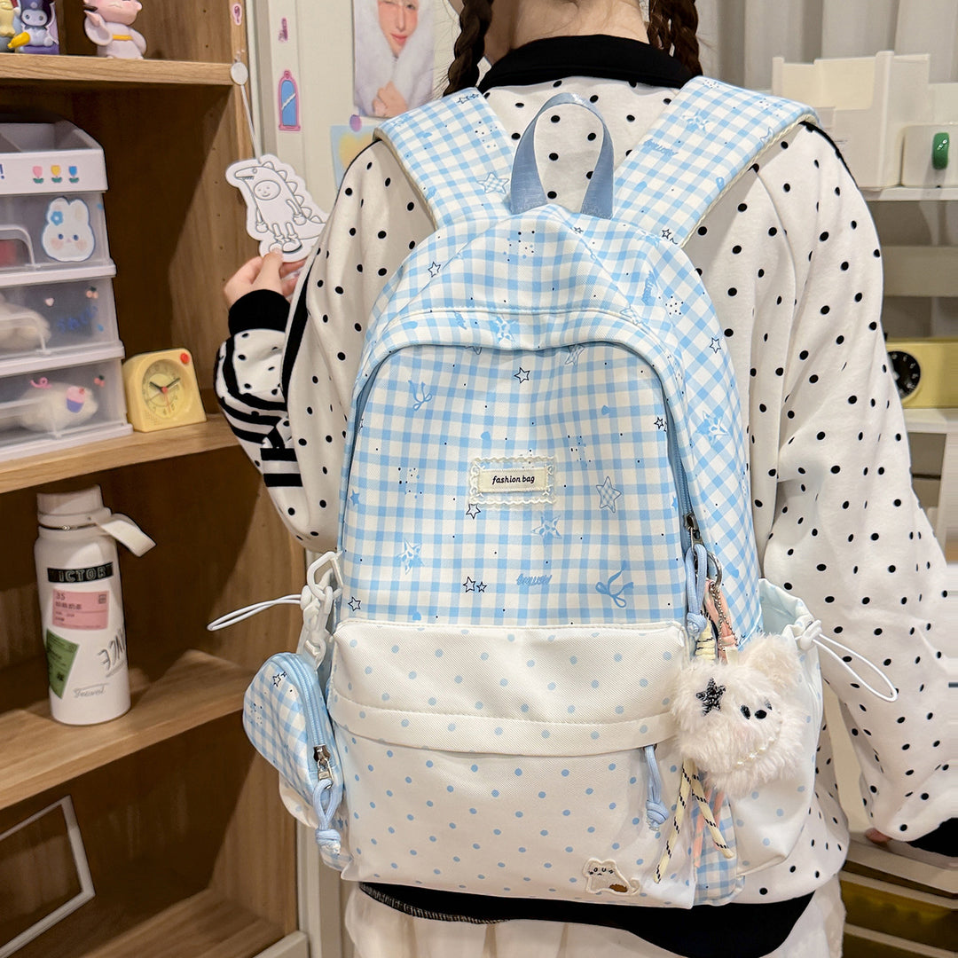 Stylischer Karostoff Casual Rucksack Karnz