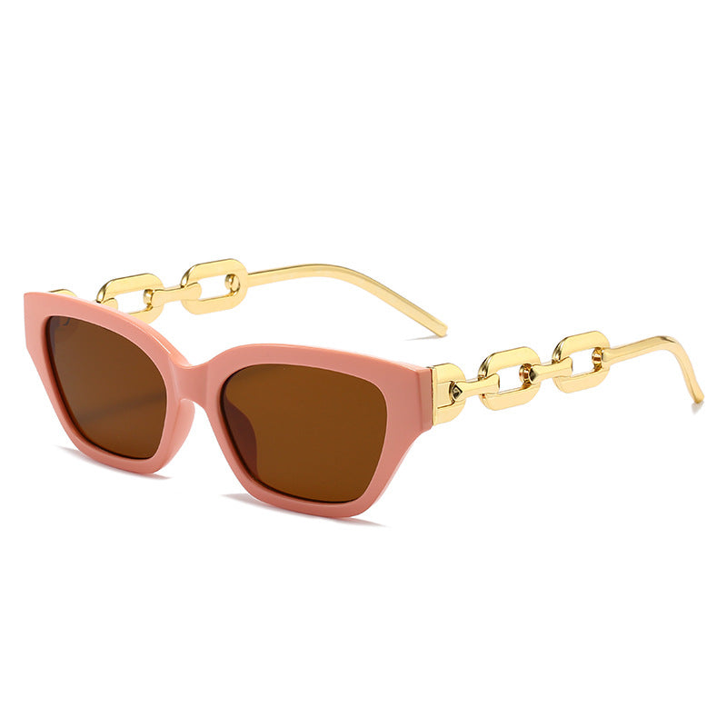 Damen modische Cat-Eye Sonnenbrille mit luxuriösem Kettenrahmen Karnz