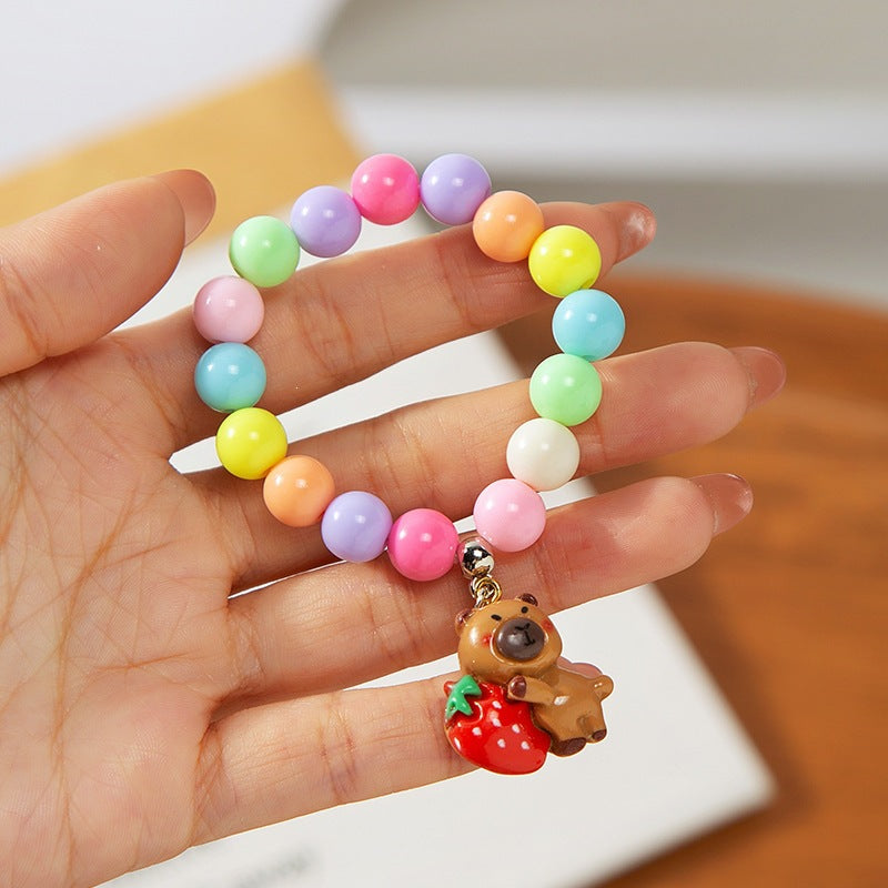 Buntes Kinderarmband mit Bearbeitetem Anhänger Karnz