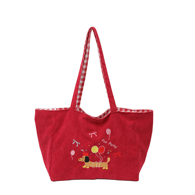 Baumwoll-Tasche mit Verspieltem Hundemotiv Karnz