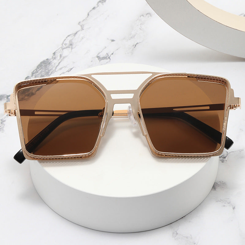 Damen Oversized-Sonnenbrille mit luxuriösem Design und geometrischem Rahmen Karnz