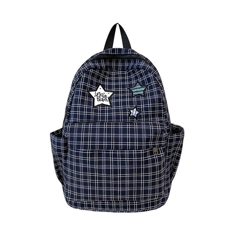 Stylischer praktischer Rucksack mit Karomuster Karnz