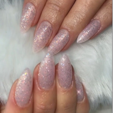 Glitzerndes mandelförmiges Press-On-Nägel-Set Karnz
