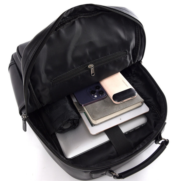 Stylischer Mehrfachfächer-Leder-Rucksack Karnz
