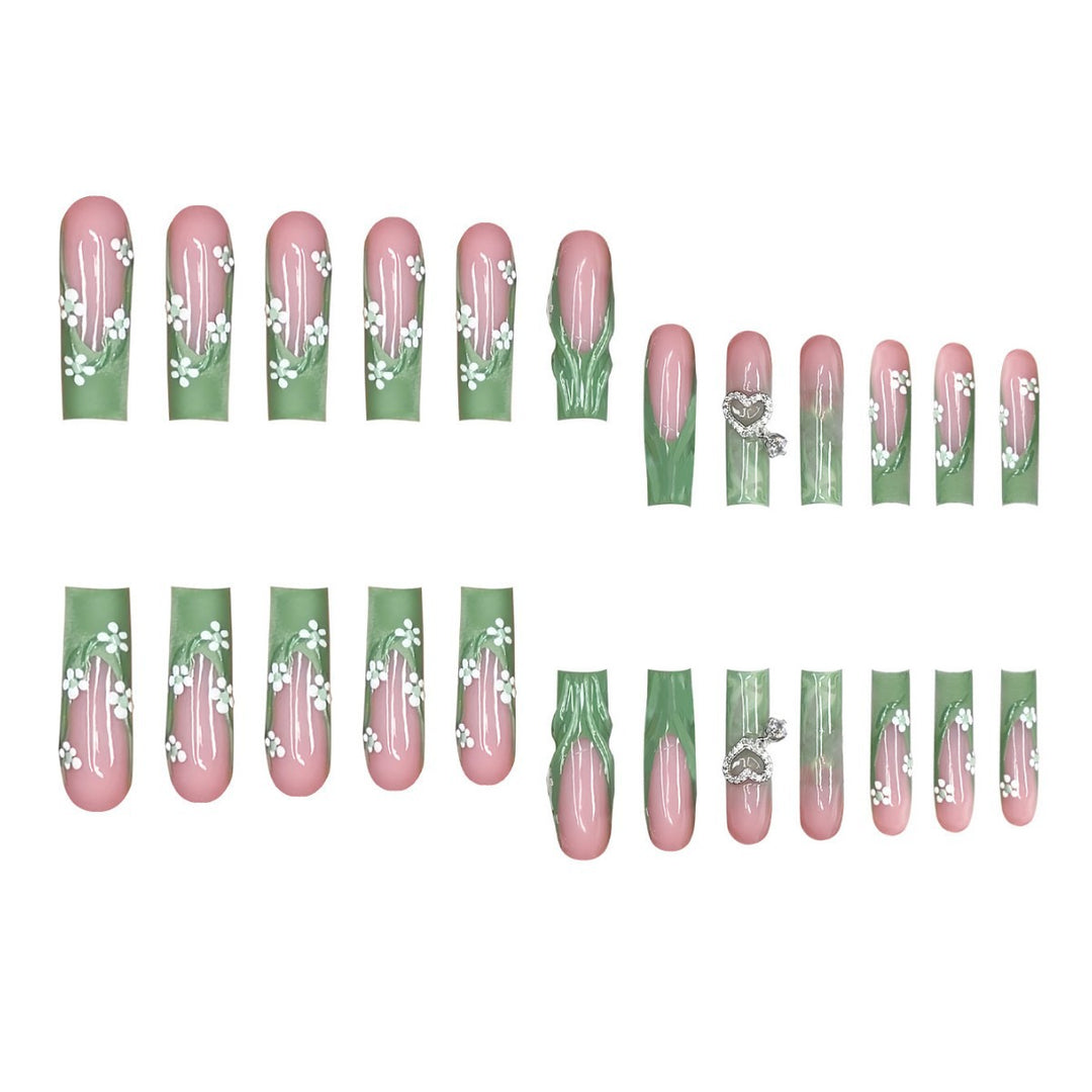 Dekorativer floral-akryl-nagelset Karnz