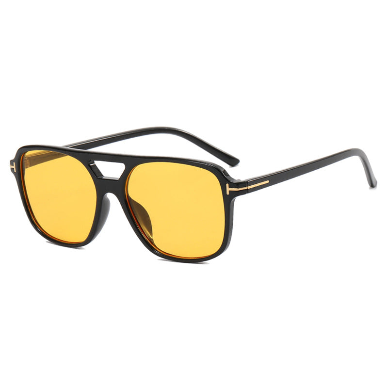 Damen trendige quadratische Sonnenbrille mit detailreichem Rahmen Karnz