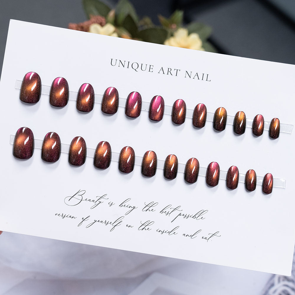 Glänzendes, langanhaltendes Press-On-Nagelset