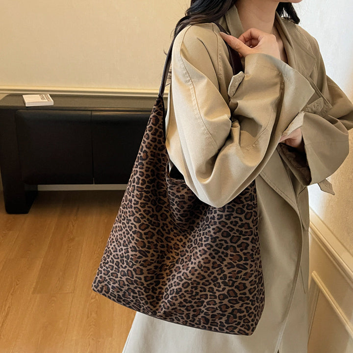 Wildleder Leopardprint Hobo Tasche Karnz