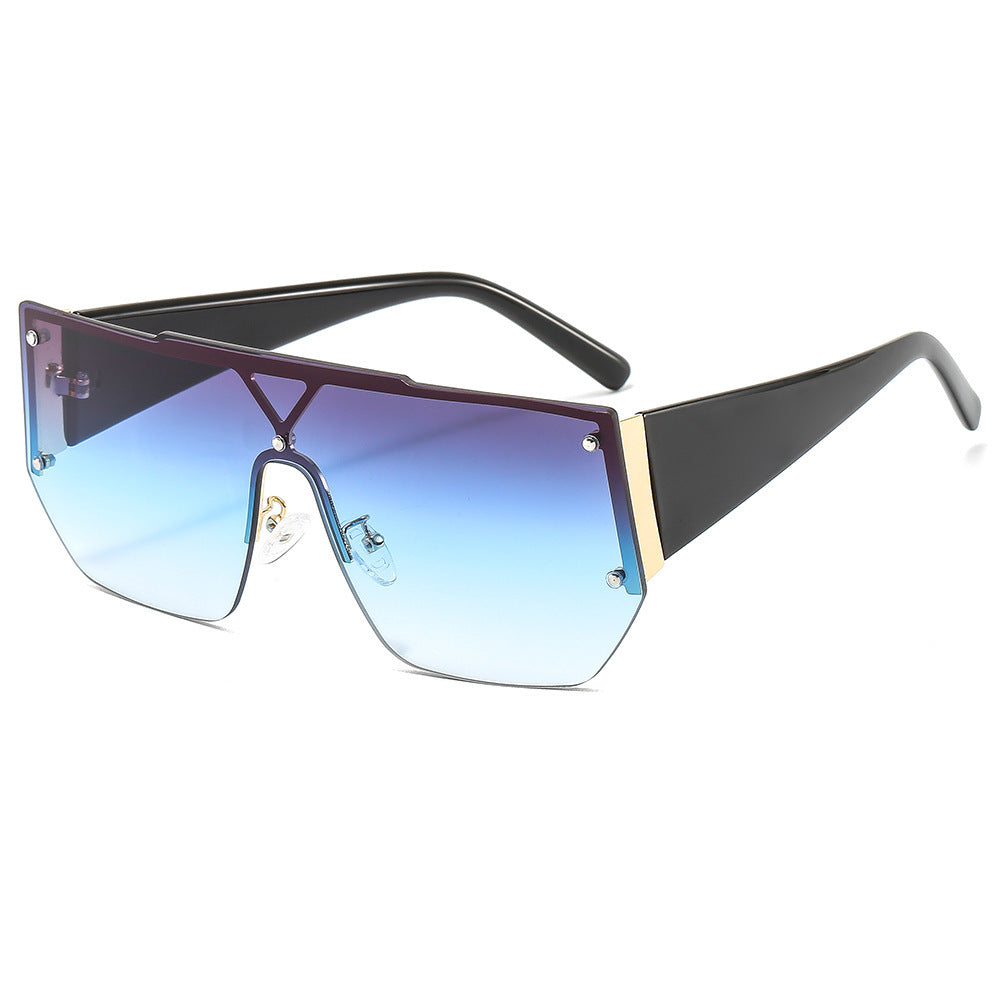 Damen modische Oversize-Sonnenbrille mit einzigartigem geometrischen Rahmen Karnz