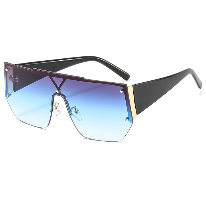 Damen modische Oversize-Sonnenbrille mit einzigartigem geometrischen Rahmen Karnz