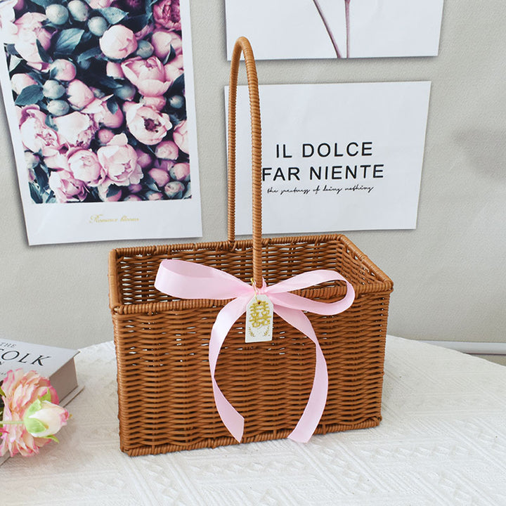 Chice Gewebte Handtasche mit Perlenakzent Karnz