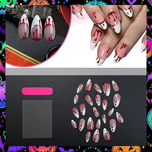 Kunstnagelset mit eleganten Tropfenmotiven Karnz