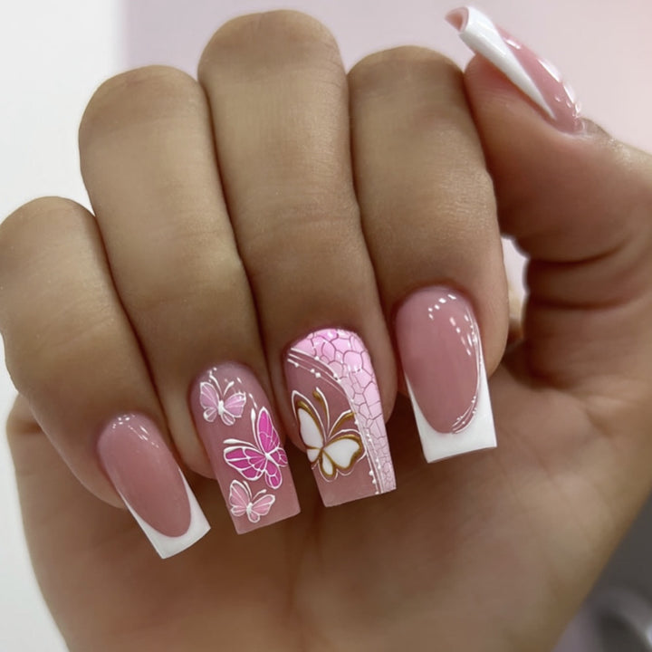 Blumenverzierte Acryl-Nagelverbesserungen Karnz