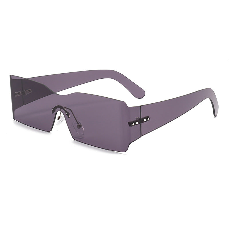 Damen futuristische Mode-Sonnenbrille mit transparentem Gestell Karnz