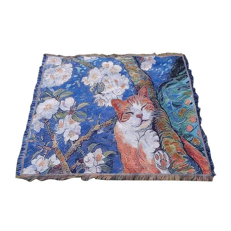 Künstlerische katzenmotivierte Wandteppich-Decke