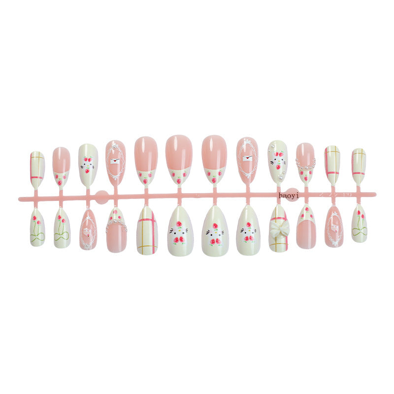 Dekoratives Press-On-Nagelset mit floralen und fantasievollen Designs Karnz