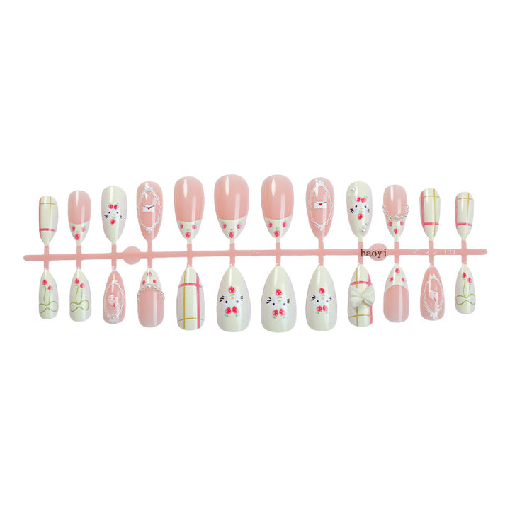 Dekoratives Press-On-Nagelset mit floralen und fantasievollen Designs Karnz