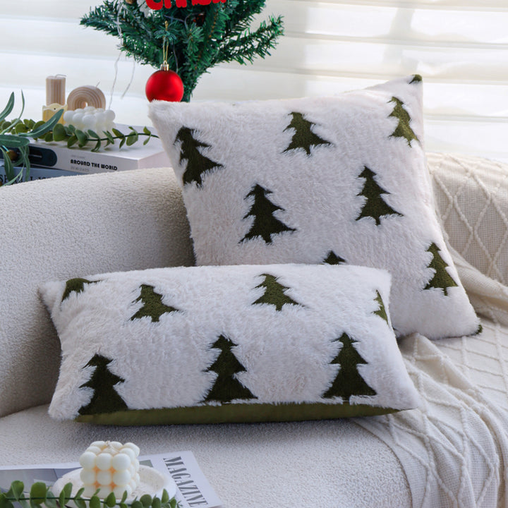 Rechteckiges Plüsch‑Wohnkissen mit Tannenbaum‑Tufting Karnz