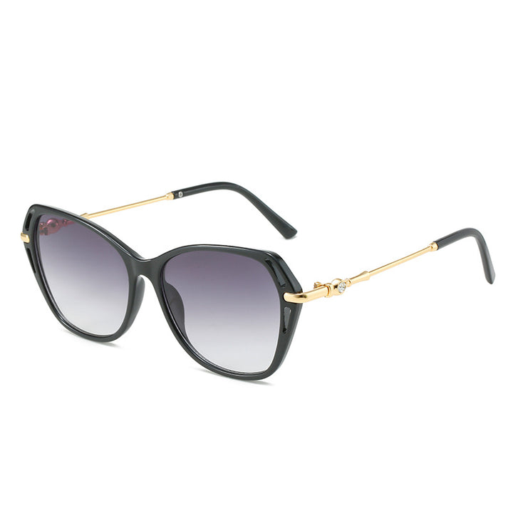 Damen modische Cat-Eye Sonnenbrille mit elegantem Metallrahmen Karnz
