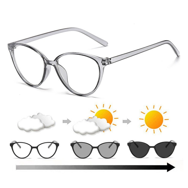 Damen modische lichtempfindliche Katzenaugenbrille Karnz