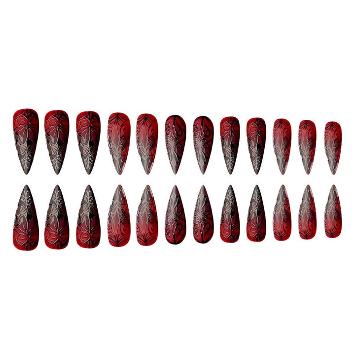 Gothic Stiletto Press-On Nagelkunst Set Karnz