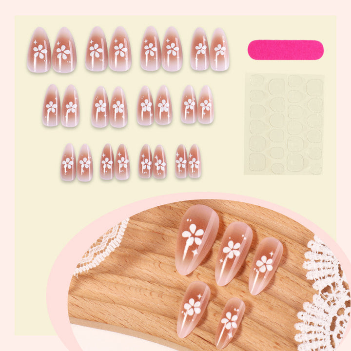 Press-On Nagelkunstset mit floralem Design Karnz