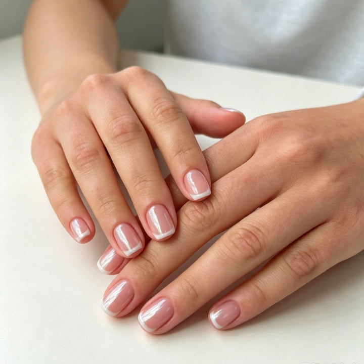 Hochwertige Kunstnägel mit Elegantem French-Tip Design Karnz