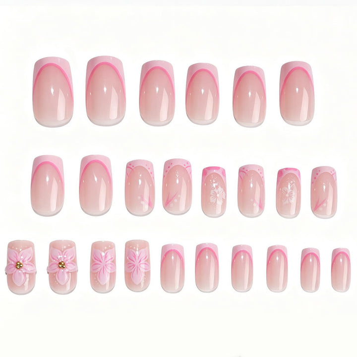 Künstlerisches Floral Press-On Nagelkunst Set Karnz