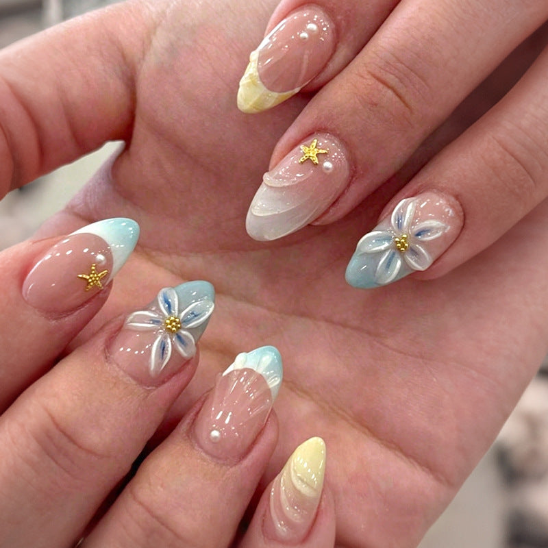 Premium Floral Art Press-On Nail Set Karnz