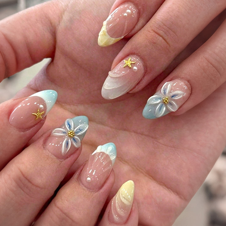 Premium Floral Art Press-On Nail Set Karnz