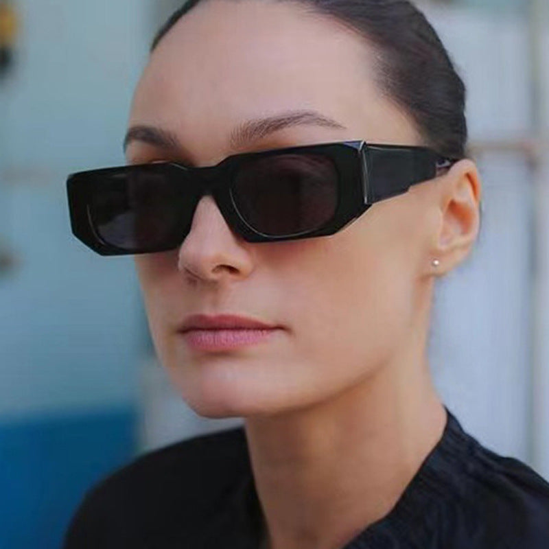 Damen oversized Sonnenbrille mit geometrischem Rahmen und UV-Schutz Karnz