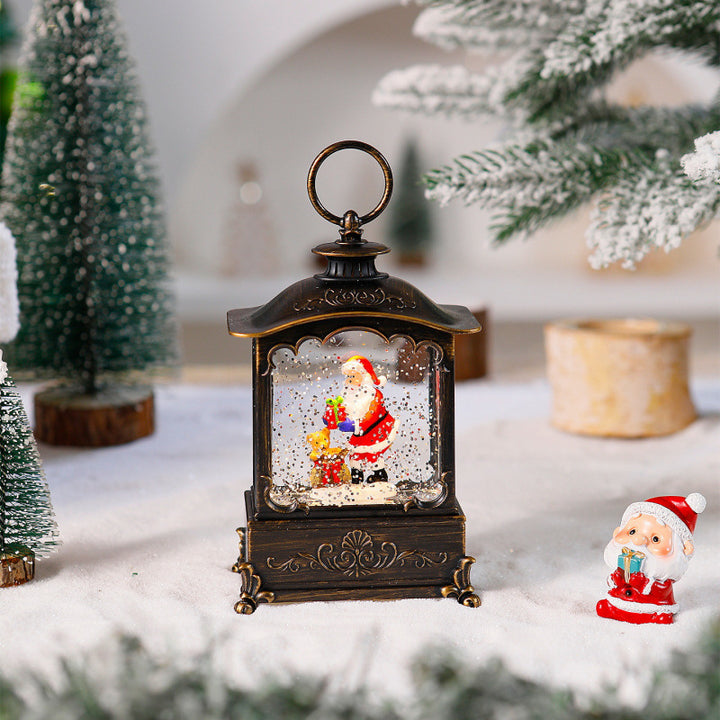 Lichterlaterne mit Schneeszenen Karnz