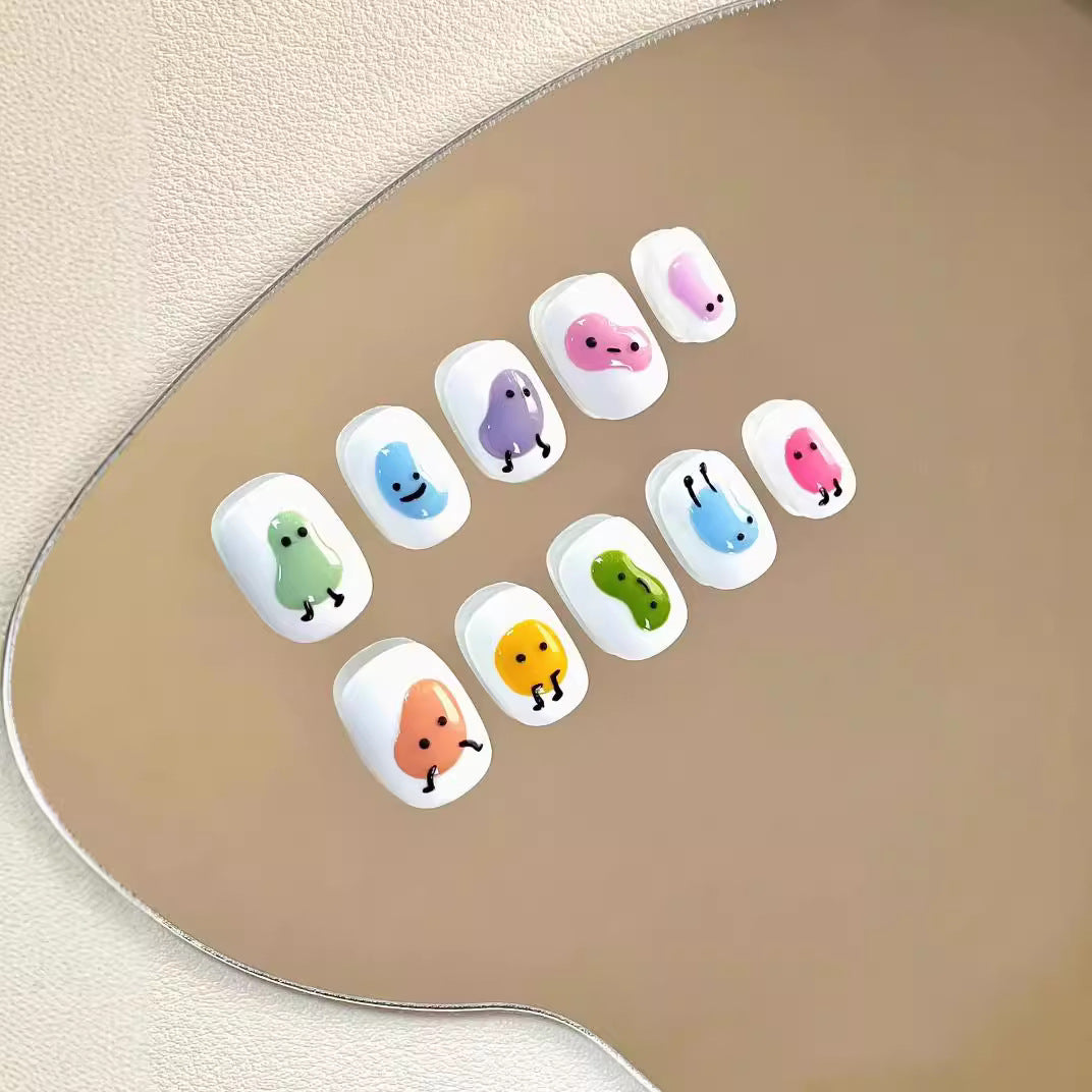 Lustiges cartoon-themed Press-On Nagelset Karnz