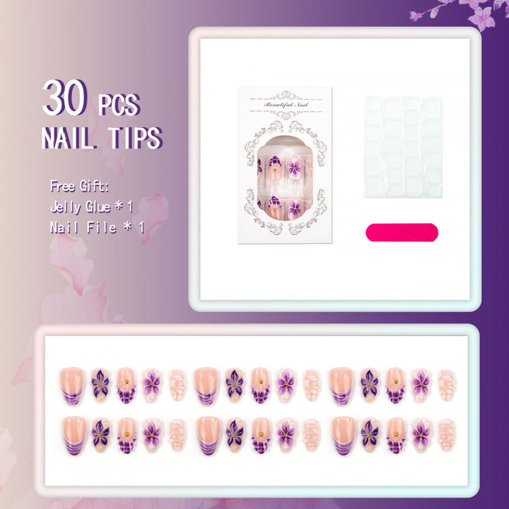 Florales Design Gel Press-On Nägel Set