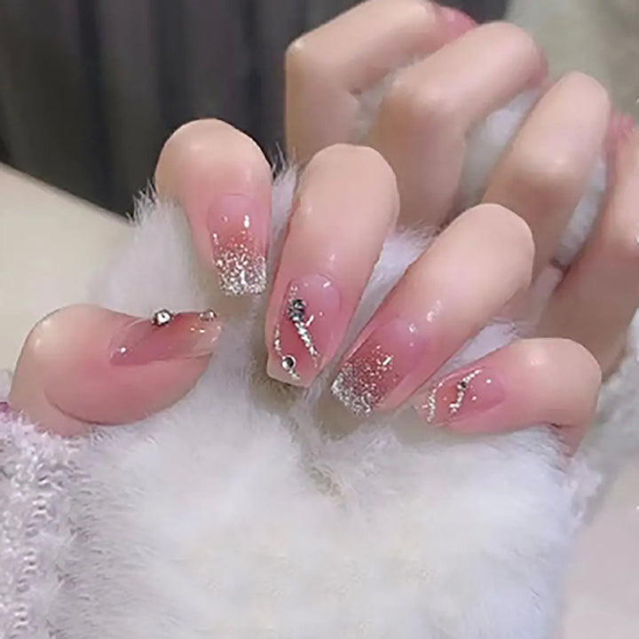 Glitzernde Ombre Druck-Nägel