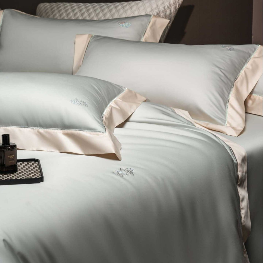 Luxus Hotel-Qualität Satin Bettbezug Set mit Oxford Rand