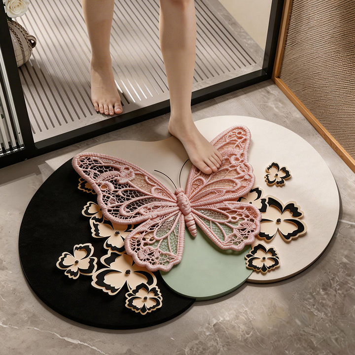 Luxuriöse Blumenmuster-Badematte