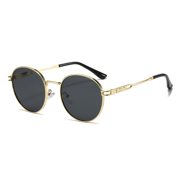 Damen Modische Sonnenbrille im minimalistischen Rundrahmen Karnz