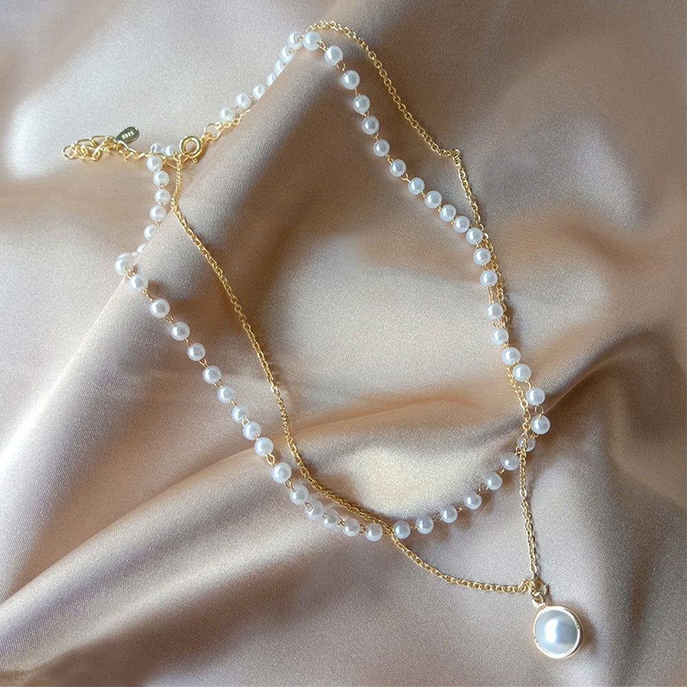 Elegante geschichtete Perlenkette Karnz