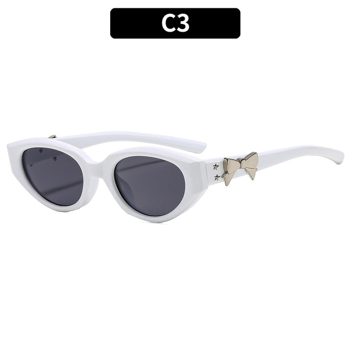 Elegante Katzenaugen-Sonnenbrille mit dekorativem Bogen