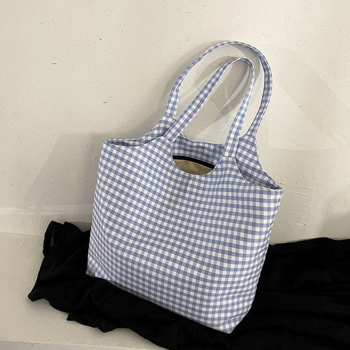 Kariertes Gingham Tragetasche