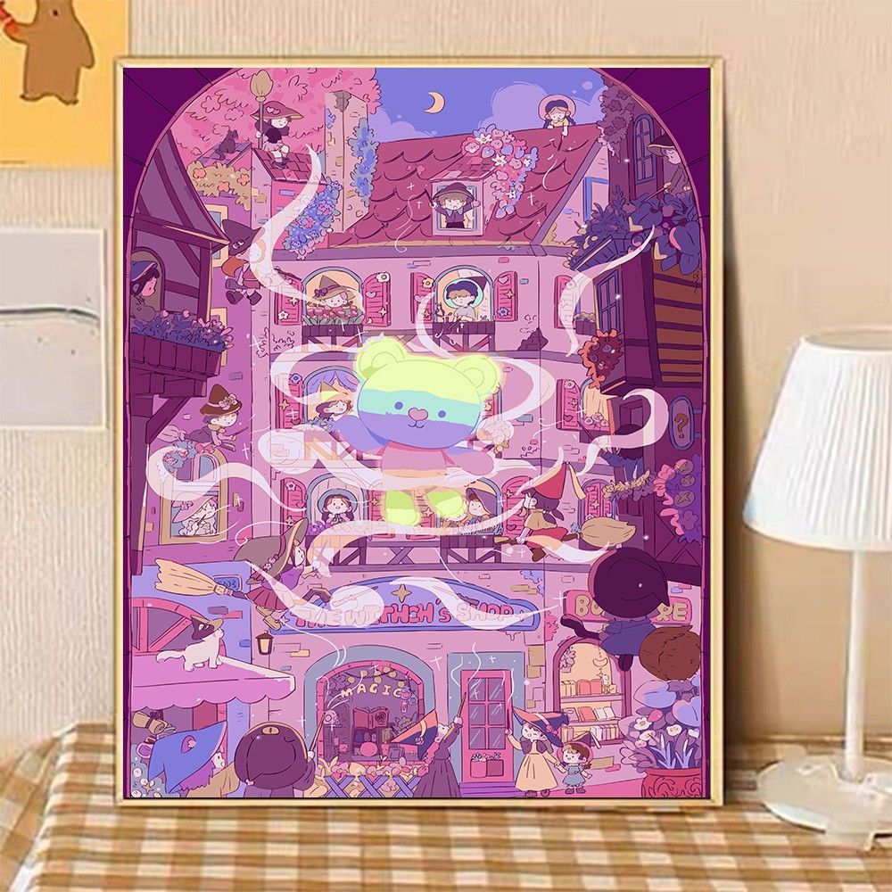 Gemütliche Wohnillustration Leinwandkunst Karnz