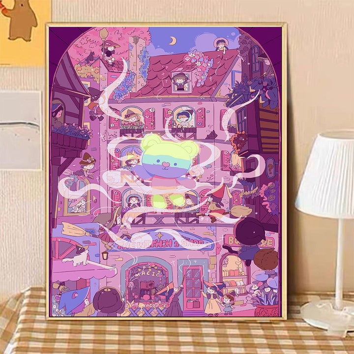 Gemütliche Wohnillustration Leinwandkunst Karnz